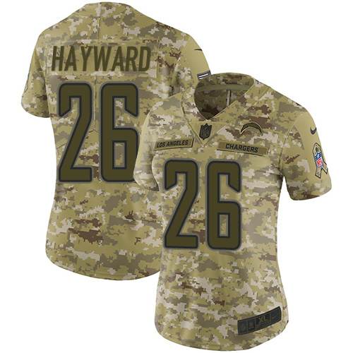 Nike Chargers #26 Casey Hayward Camo Women's Stitched NFL Limited 2018 Salute to Service Jersey Nike Chargers #26 Casey Hayward Camo Women's Stitched NFL Limited 2018 Salute to Service Jersey