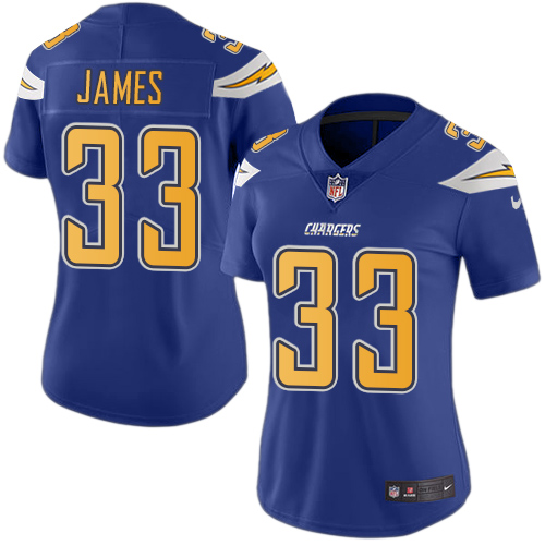 Nike Chargers #33 Derwin James Electric Blue Women's Stitched NFL Limited Rush Jersey Nike Chargers #33 Derwin James Electric Blue Women's Stitched NFL Limited Rush Jersey