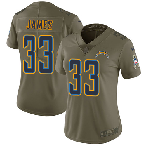 Nike Chargers #33 Derwin James Olive Women's Stitched NFL Limited 2017 Salute to Service Jersey Nike Chargers #33 Derwin James Olive Women's Stitched NFL Limited 2017 Salute to Service Jersey