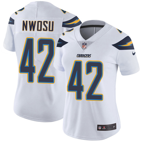 Nike Chargers #42 Uchenna Nwosu White Women's Stitched NFL Vapor Untouchable Limited Jersey Nike Chargers #42 Uchenna Nwosu White Women's Stitched NFL Vapor Untouchable Limited Jersey