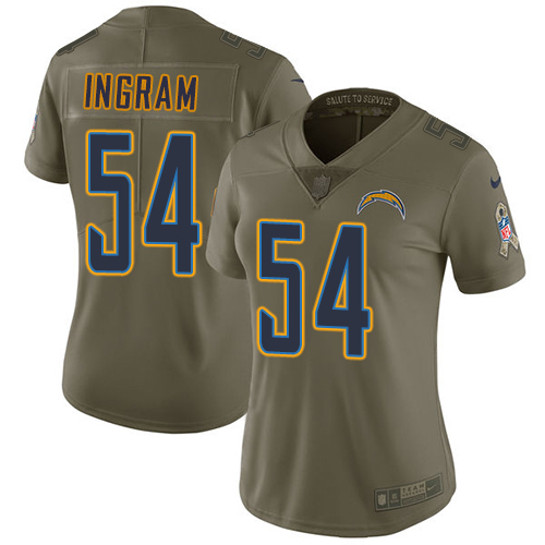 Nike Chargers #54 Melvin Ingram Olive Women's Stitched NFL Limited 2017 Salute to Service Jersey Nike Chargers #54 Melvin Ingram Olive Women's Stitched NFL Limited 2017 Salute to Service Jersey