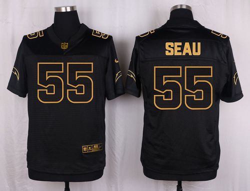 Nike Chargers #55 Junior Seau Black Men's Stitched NFL Elite Pro Line Gold Collection Jersey Nike Chargers #55 Junior Seau Black Men's Stitched NFL Elite Pro Line Gold Collection Jersey