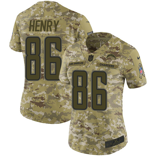 Nike Chargers #86 Hunter Henry Camo Women's Stitched NFL Limited 2018 Salute to Service Jersey Nike Chargers #86 Hunter Henry Camo Women's Stitched NFL Limited 2018 Salute to Service Jersey