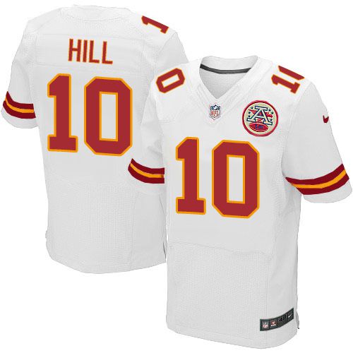 Nike Chiefs #10 Tyreek Hill White Men's Stitched NFL Elite Jersey Nike Chiefs #10 Tyreek Hill White Men's Stitched NFL Elite Jersey