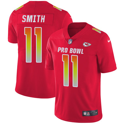 Nike Chiefs #11 Alex Smith Red Men's Stitched NFL Limited AFC 2018 Pro Bowl Jersey