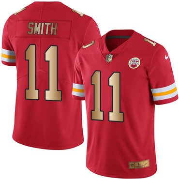 Nike Chiefs #11 Alex Smith Red Men's Stitched NFL Limited Gold Rush Jersey Nike Chiefs #11 Alex Smith Red Men's Stitched NFL Limited Gold Rush Jersey