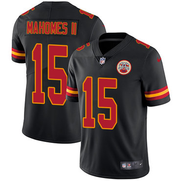Nike Chiefs #15 Patrick Mahomes II Black Men's Stitched NFL Limited Rush Jersey