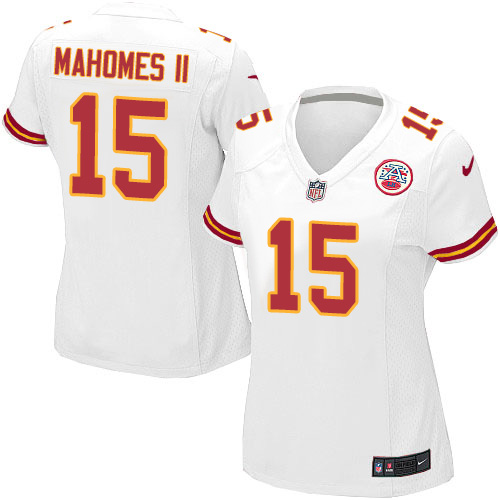 Nike Chiefs #15 Patrick Mahomes II White Women's Stitched NFL Elite Jersey Nike Chiefs #15 Patrick Mahomes II White Women's Stitched NFL Elite Jersey