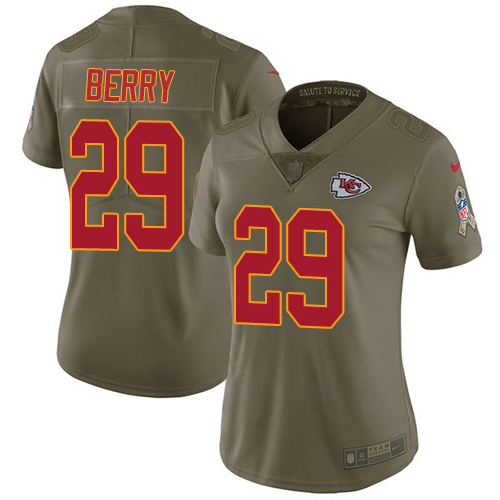 Nike Chiefs #29 Eric Berry Olive Women's Stitched NFL Limited 2017 Salute to Service Jersey Nike Chiefs #29 Eric Berry Olive Women's Stitched NFL Limited 2017 Salute to Service Jersey