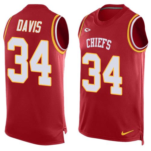 Nike Chiefs #34 Knile Davis Red Team Color Men's Stitched NFL Limited Tank Top Jersey Nike Chiefs #34 Knile Davis Red Team Color Men's Stitched NFL Limited Tank Top Jersey
