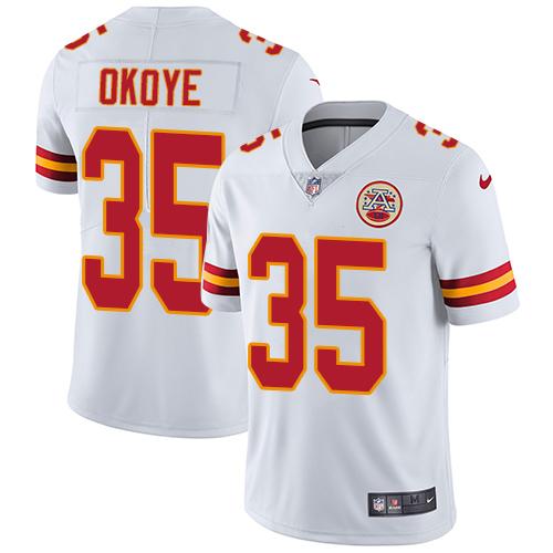 Nike Chiefs #35 Christian Okoye White Men's Stitched NFL Vapor Untouchable Limited Jersey Nike Chiefs #35 Christian Okoye White Men's Stitched NFL Vapor Untouchable Limited Jersey