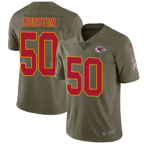 Nike Chiefs #50 Justin Houston Olive Men's Stitched NFL Limited 2017 Salute to Service Jersey