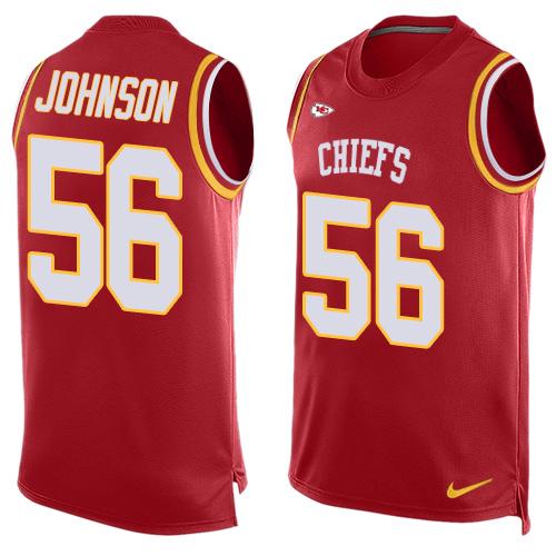 Nike Chiefs #56 Derrick Johnson Red Team Color Men's Stitched NFL Limited Tank Top Jersey Nike Chiefs #56 Derrick Johnson Red Team Color Men's Stitched NFL Limited Tank Top Jersey
