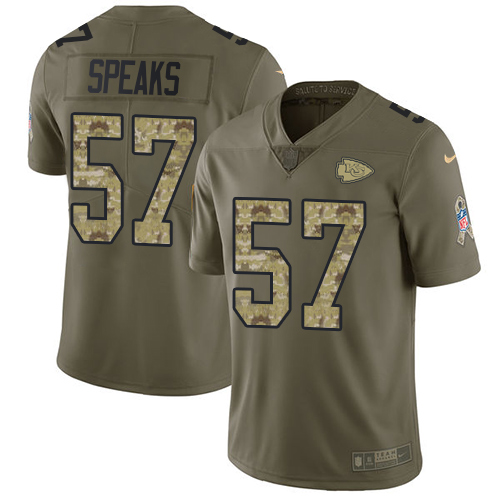 Nike Chiefs #57 Breeland Speaks Olive Camo Men's Stitched NFL Limited 2017 Salute To Service Jersey