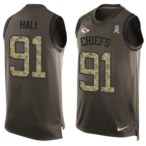 Nike Chiefs #91 Tamba Hali Green Men's Stitched NFL Limited Salute To Service Tank Top Jersey Nike Chiefs #91 Tamba Hali Green Men's Stitched NFL Limited Salute To Service Tank Top Jersey