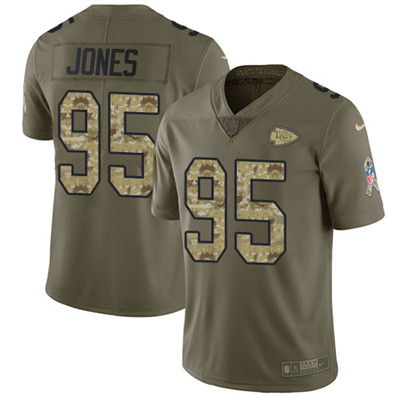 Nike Chiefs #95 Chris Jones Olive Camo Youth Stitched NFL Limited 2017 Salute to Service Jersey Nike Chiefs #95 Chris Jones Olive Camo Youth Stitched NFL Limited 2017 Salute to Service Jersey