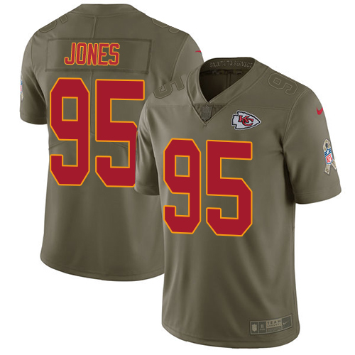 Nike Chiefs #95 Chris Jones Olive Youth Stitched NFL Limited 2017 Salute to Service Jersey Nike Chiefs #95 Chris Jones Olive Youth Stitched NFL Limited 2017 Salute to Service Jersey