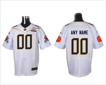 Nike Cleveland Browns Customized White 2016 Pro Bowl Men's Stitched NFL Elite Jersey