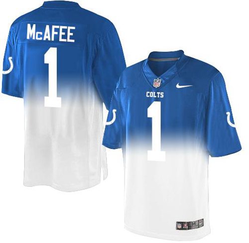 Nike Colts #1 Pat McAfee Royal Blue White Men's Stitched NFL Elite Fadeaway Fashion Jersey Nike Colts #1 Pat McAfee Royal Blue White Men's Stitched NFL Elite Fadeaway Fashion Jersey