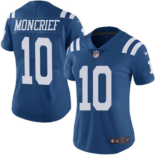 Nike Colts #10 Donte Moncrief Royal Blue Women's Stitched NFL Limited Rush Jersey
