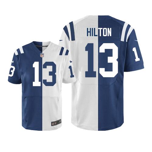 Nike Colts #13 T.Y. Hilton Royal Blue White Men's Stitched NFL Elite Split Jersey Nike Colts #13 T.Y. Hilton Royal Blue White Men's Stitched NFL Elite Split Jersey