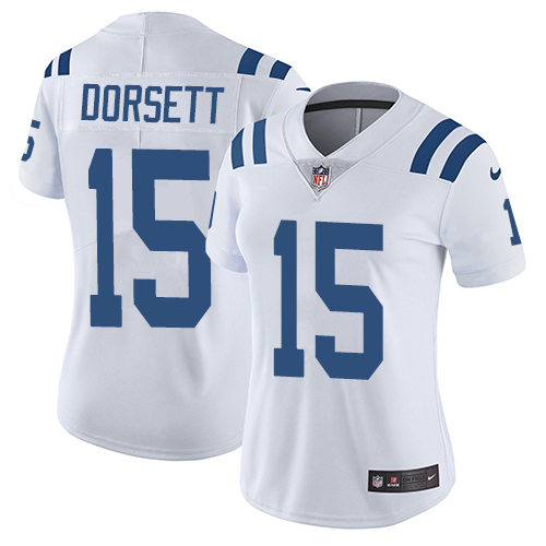 Nike Colts #15 Phillip Dorsett White Women's Stitched NFL Vapor Untouchable Limited Jersey