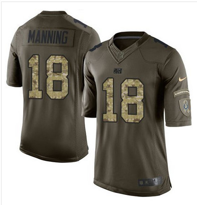 Nike Colts #18 Peyton Manning Green Men's Stitched NFL Limited Salute to Service Jersey