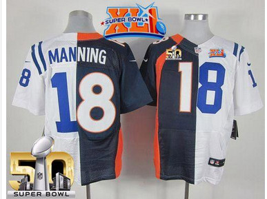 Nike Colts #18 Peyton Manning Navy BlueWhite Super Bowl XLI & Super Bowl 50 Men's Stitched NFL Elite Split Broncos Jersey Nike Colts #18 Peyton Manning Navy BlueWhite Super Bowl XLI & Super Bowl 50 Men's Stitched NFL Elite Split Broncos Jersey