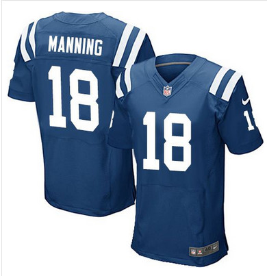 Nike Colts #18 Peyton Manning Royal Blue Team Color Men's Stitched NFL Elite Jersey