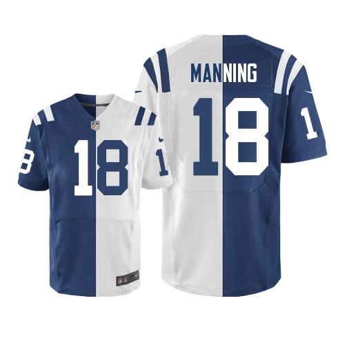 Nike Colts #18 Peyton Manning Royal Blue White Men's Stitched NFL Elite Split Jersey Nike Colts #18 Peyton Manning Royal Blue White Men's Stitched NFL Elite Split Jersey