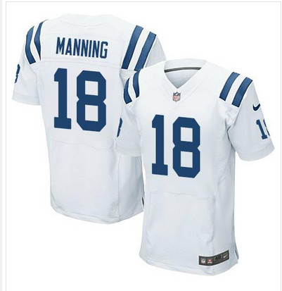 Nike Colts #18 Peyton Manning White Men's Stitched NFL Elite Jersey