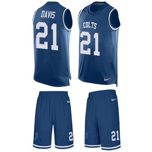 Nike Colts #21 Vontae Davis Royal Blue Team Color Men's Stitched NFL Limited Tank Top Suit Jersey Nike Colts #21 Vontae Davis Royal Blue Team Color Men's Stitched NFL Limited Tank Top Suit Jersey