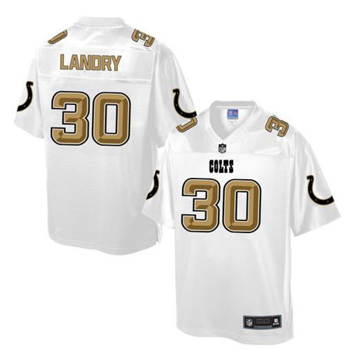 Nike Colts #30 LaRon Landry White Men's NFL Pro Line Fashion Game Jersey