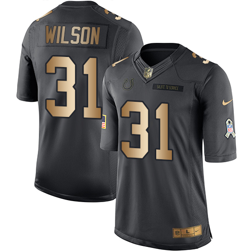Nike Colts #31 Quincy Wilson Black Men's Stitched NFL Limited Gold Salute To Service Jersey
