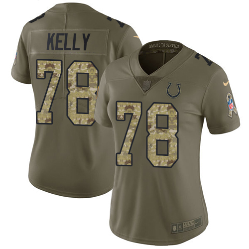 Nike Colts #78 Ryan Kelly Olive Camo Women's Stitched NFL Limited 2017 Salute to Service Jersey