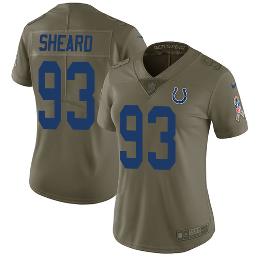 Nike Colts #93 Jabaal Sheard Olive Women's Stitched NFL Limited 2017 Salute to Service Jersey Nike Colts #93 Jabaal Sheard Olive Women's Stitched NFL Limited 2017 Salute to Service Jersey