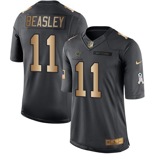 Nike Cowboys #11 Cole Beasley Black Men's Stitched NFL Limited Gold Salute To Service Jersey Nike Cowboys #11 Cole Beasley Black Men's Stitched NFL Limited Gold Salute To Service Jersey