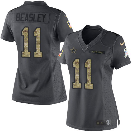 Nike Cowboys #11 Cole Beasley Black Women's Stitched NFL Limited 2016 Salute to Service Jersey