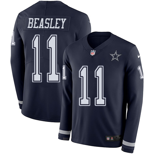 Nike Cowboys #11 Cole Beasley Navy Blue Team Color Men's Stitched NFL Limited Therma Long Sleeve Jersey Nike Cowboys #11 Cole Beasley Navy Blue Team Color Men's Stitched NFL Limited Therma Long Sleeve Jersey