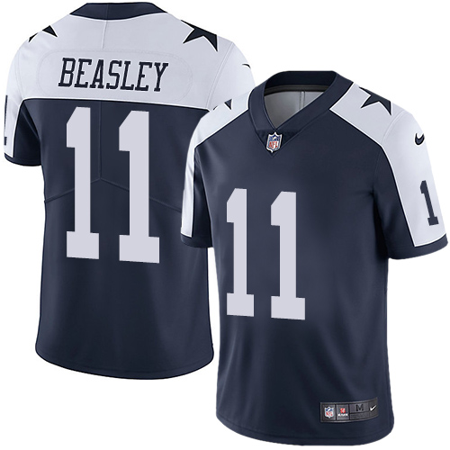 Nike Cowboys #11 Cole Beasley Navy Blue Thanksgiving Youth Stitched NFL Vapor Untouchable Limited Throwback Jersey