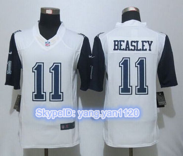 Nike Cowboys #11 Cole Beasley White Men's Stitched NFL Limited Rush Jersey