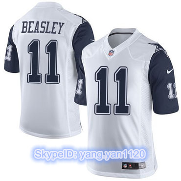 Nike Cowboys #11 Cole Beasley White Men's Stitched NFL Limited Rush Jersey