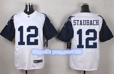 Nike Cowboys #12 Roger Staubach White Men's Stitched NFL Elite Rush Jersey