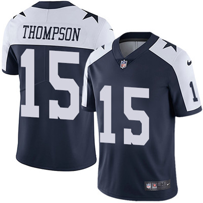 Nike Cowboys #15 Deonte Thompson Navy Blue Thanksgiving Men's Stitched NFL Vapor Untouchable Limited Throwback Jersey Nike Cowboys #15 Deonte Thompson Navy Blue Thanksgiving Men's Stitched NFL Vapor Untouchable Limited Throwback Jersey