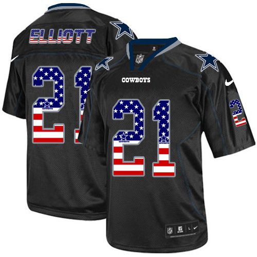 Nike Cowboys #21 Ezekiel Elliott Black Men's Stitched NFL Elite USA Flag Fashion Jersey Nike Cowboys #21 Ezekiel Elliott Black Men's Stitched NFL Elite USA Flag Fashion Jersey