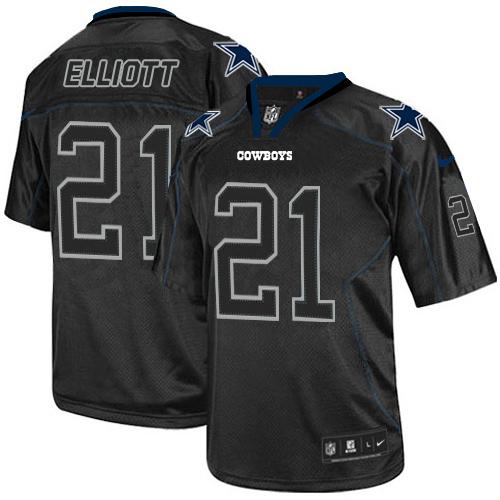 Nike Cowboys #21 Ezekiel Elliott Lights Out Black Women's Stitched NFL Elite Jersey