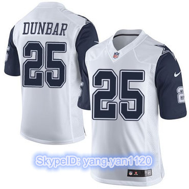 Nike Cowboys #25 Lance Dunbar White Men's Stitched NFL Limited Rush Jersey