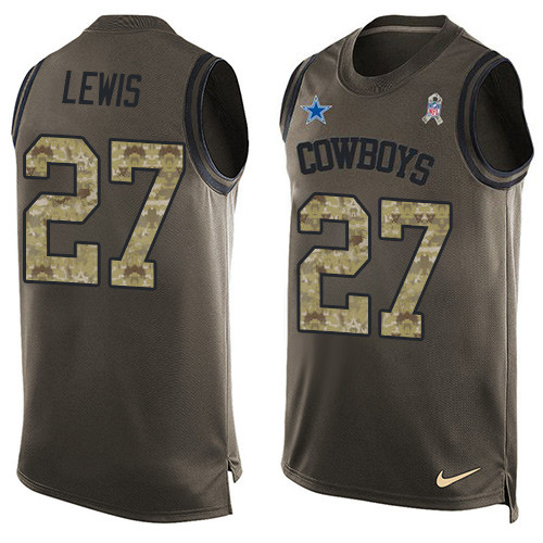 Nike Cowboys #27 Jourdan Lewis Green Men's  Salute to Service Tank Top NFL Limited Jersey