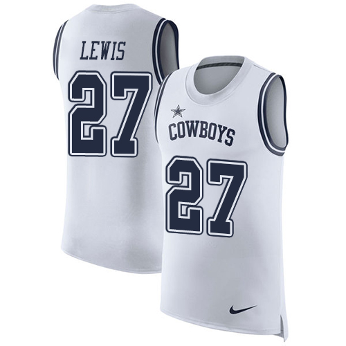 Nike Cowboys #27 Jourdan Lewis White Men's Stitched NFL Limited Rush Tank Top Jersey