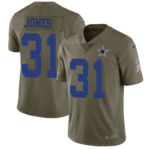 Nike Cowboys #31 Byron Jones Olive Men's Stitched NFL Limited 2017 Salute To Service Jersey Nike Cowboys #31 Byron Jones Olive Men's Stitched NFL Limited 2017 Salute To Service Jersey